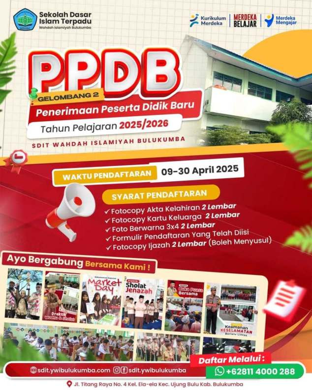 PPDB SDIT Wahdah Islamiyah Bulukumba